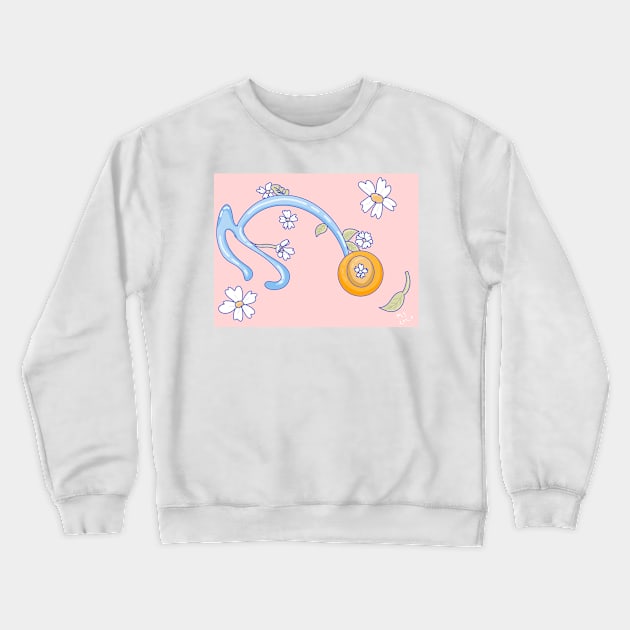 Flower Stethoscope Crewneck Sweatshirt by Thedisc0panda